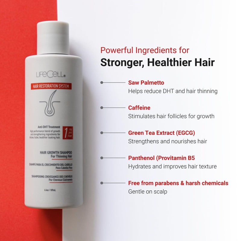 LifeCell Hair Restoration System - Anti-DHT Shampoo & Conditioner for Thicker, Fuller Hair - Strengthens & Revitalizes - Supports Scalp Health & Hair Growth - Image 3